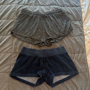Hard Tail Women's Athletic Shorts in Gray and Dark Blue